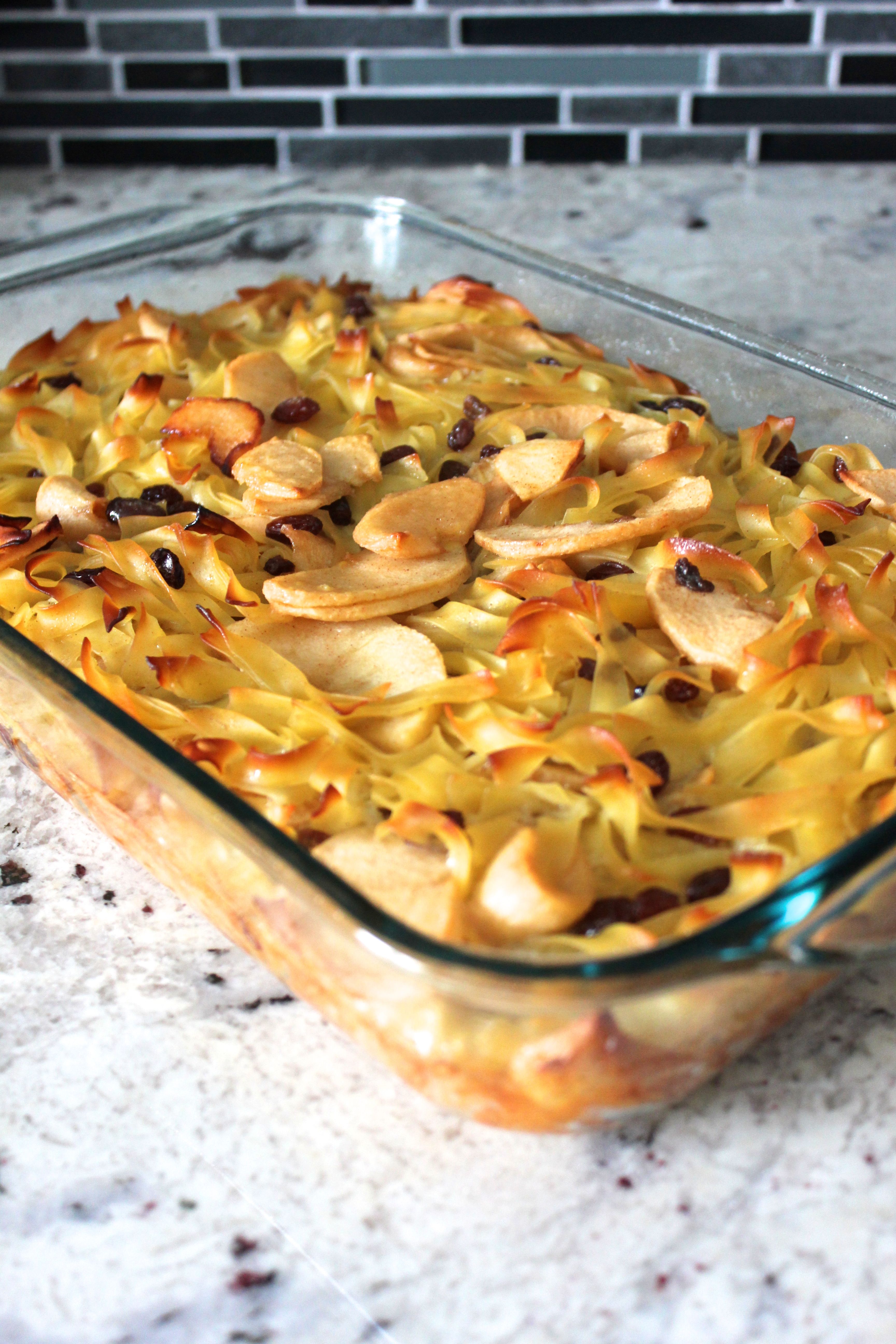Sweet Apple Noodle Kugel with Pickled Raisins Witty in the City